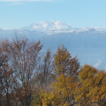 View from Punta di Orino (1139 meters high) to the Monte Rosa massif, the second highest mountain of the Alps